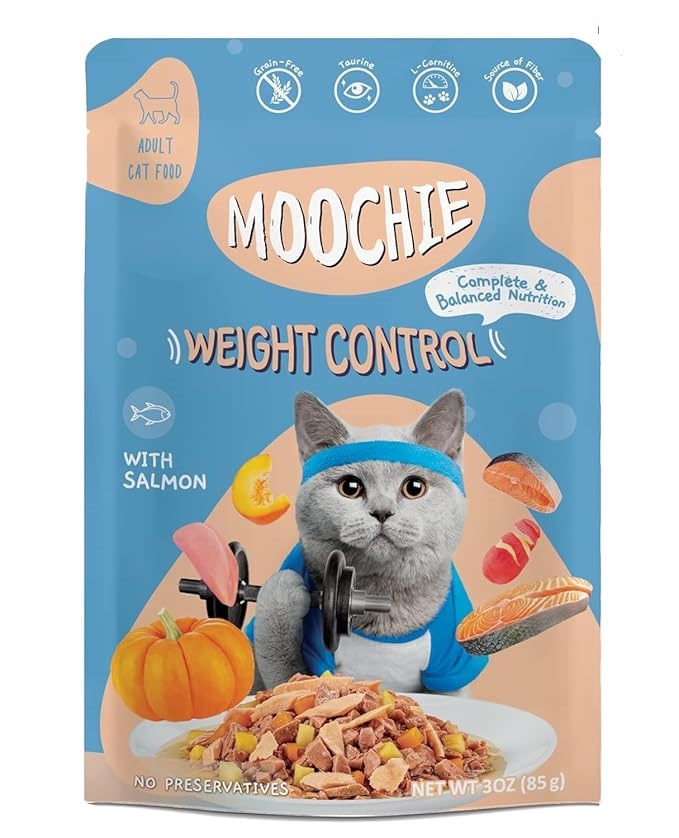 PETS EMPIRE Moochie Tasty Wet Cat Food (85g x 12 Pouches) Grain Free Cats Gravy Meal, Weight Control No Artificial Flavours Kitten Food, Non-Vegetarian Cat Foods Pouch for Adults